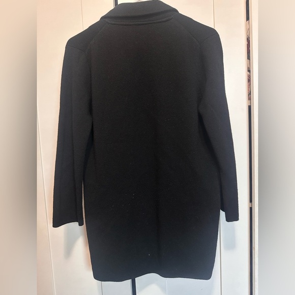 J. Crew Black Collared‎ Open Front Merino Wool Cardigan Sweater Blazer size XS - Picture 4 of 12
